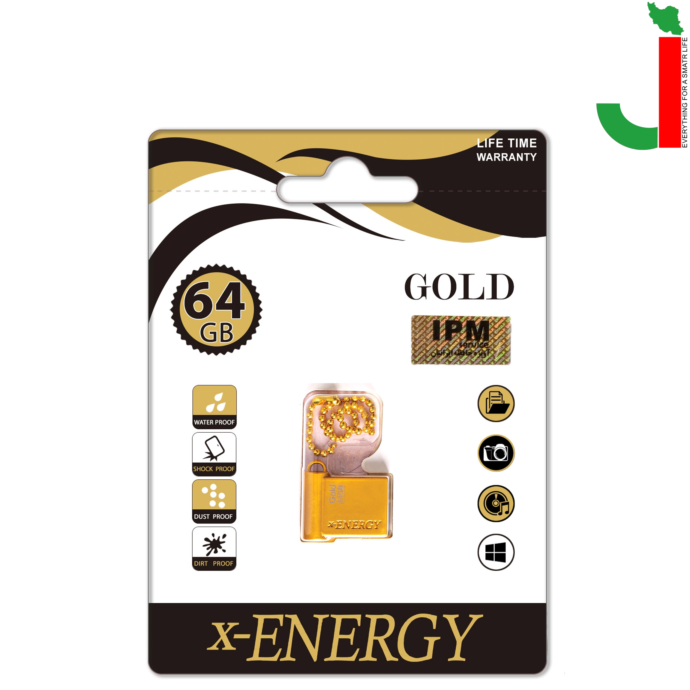 پک فلش مموری ایکس انرژی مدل GOLD ظرفیت 64 گیگابایت USB 2.0