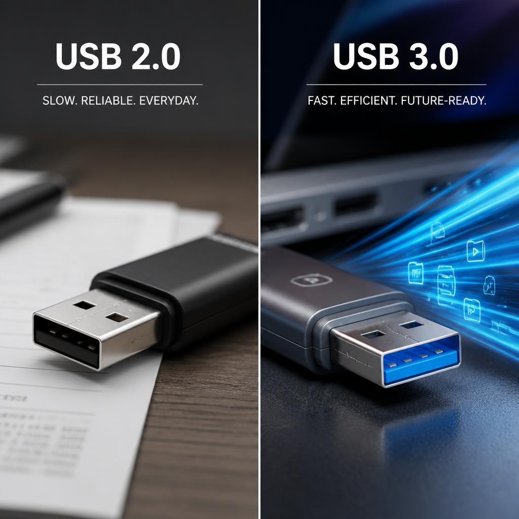 تفاوت فلش USB 3.0 و USB 2.0 از نظر ظاهر و عملکرد